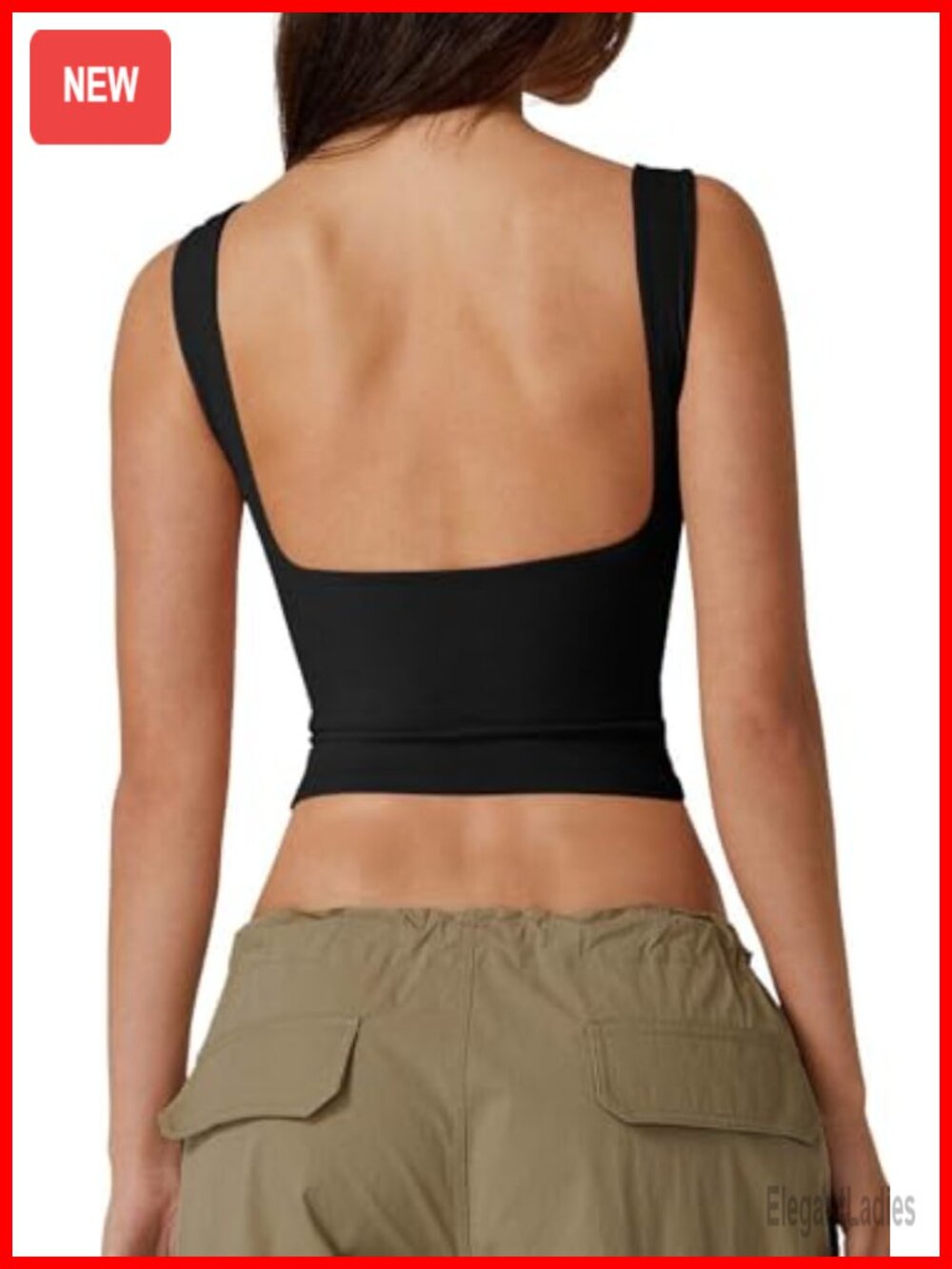Sleeveless Open Back Crop Tank Top High Neck Slim Fit Y2K Tee